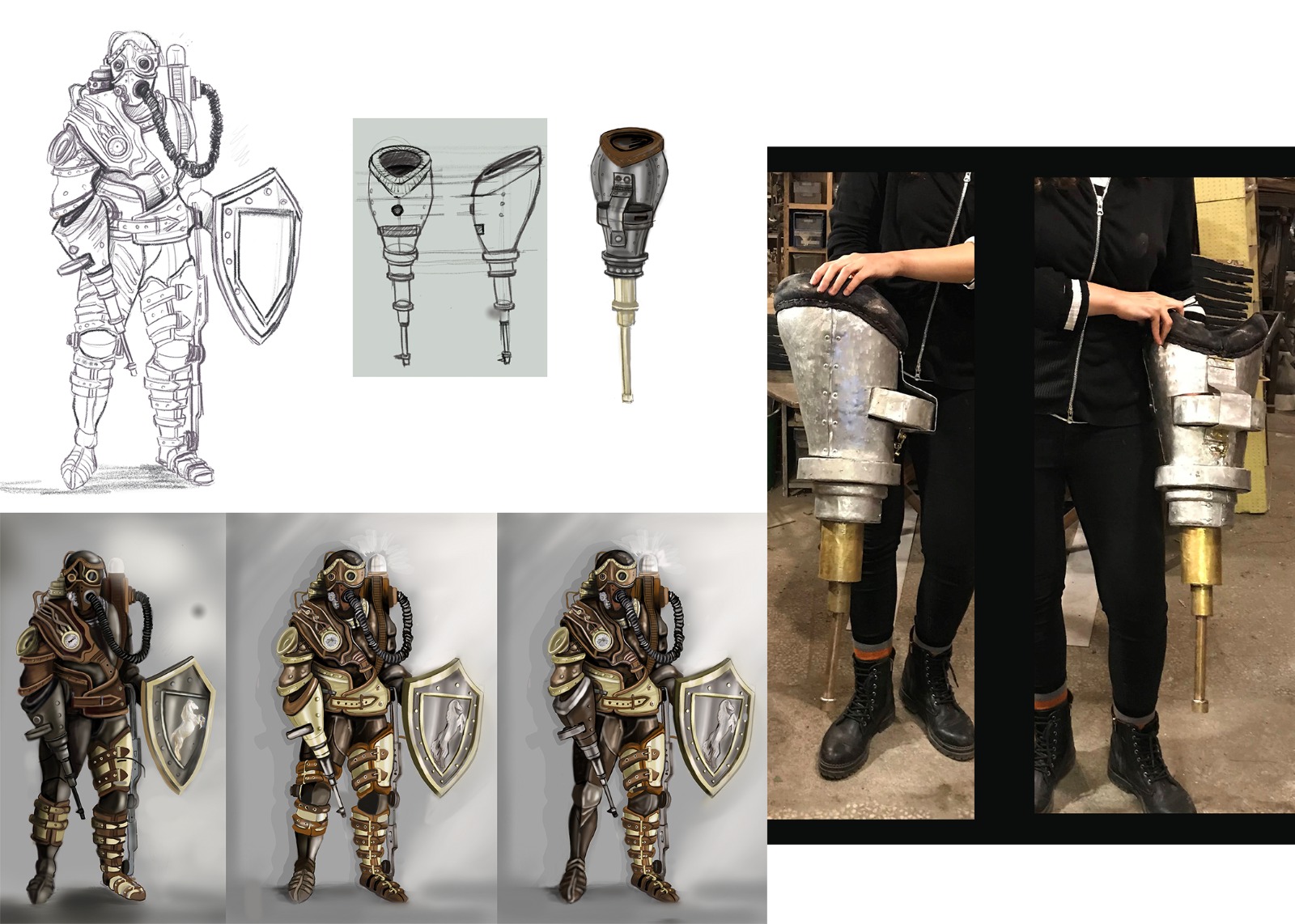 Steampunk Şövalye Kola Takılan Silah